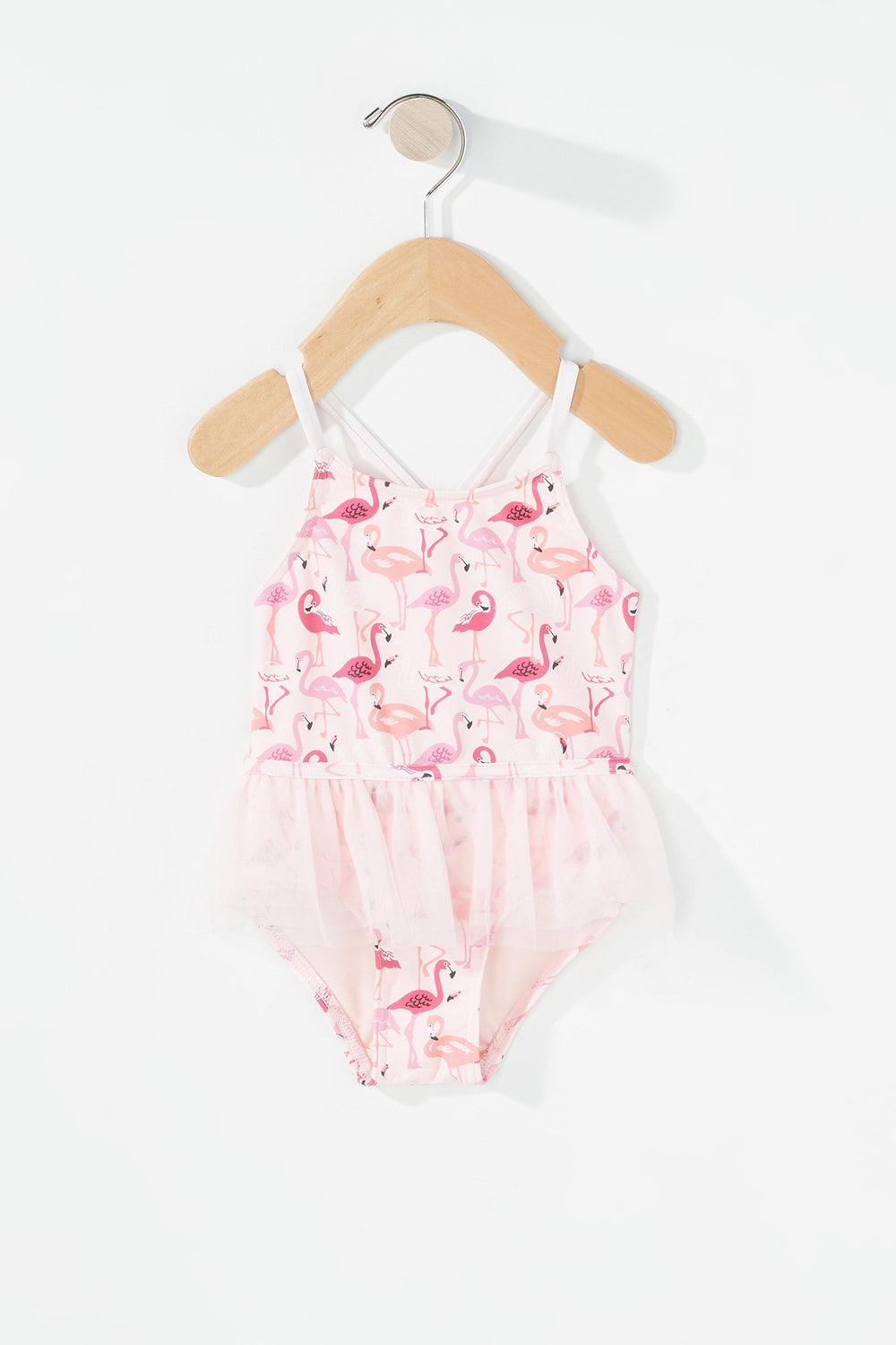 Kids Baby Girl Cross-Back Graphic Tutu One-Piece Swimsuit Pink