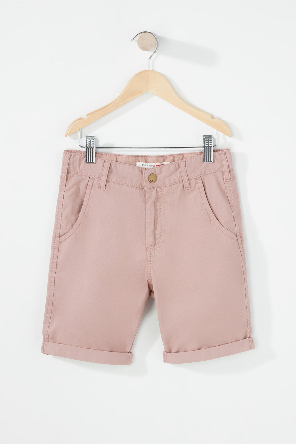 Kids Boys Roll-Up Chino Short Pink