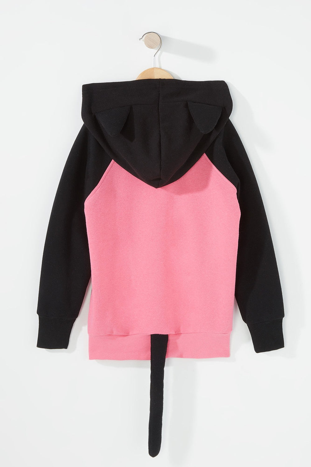 Kids Girls Cat Character Popover Hoodie Pink