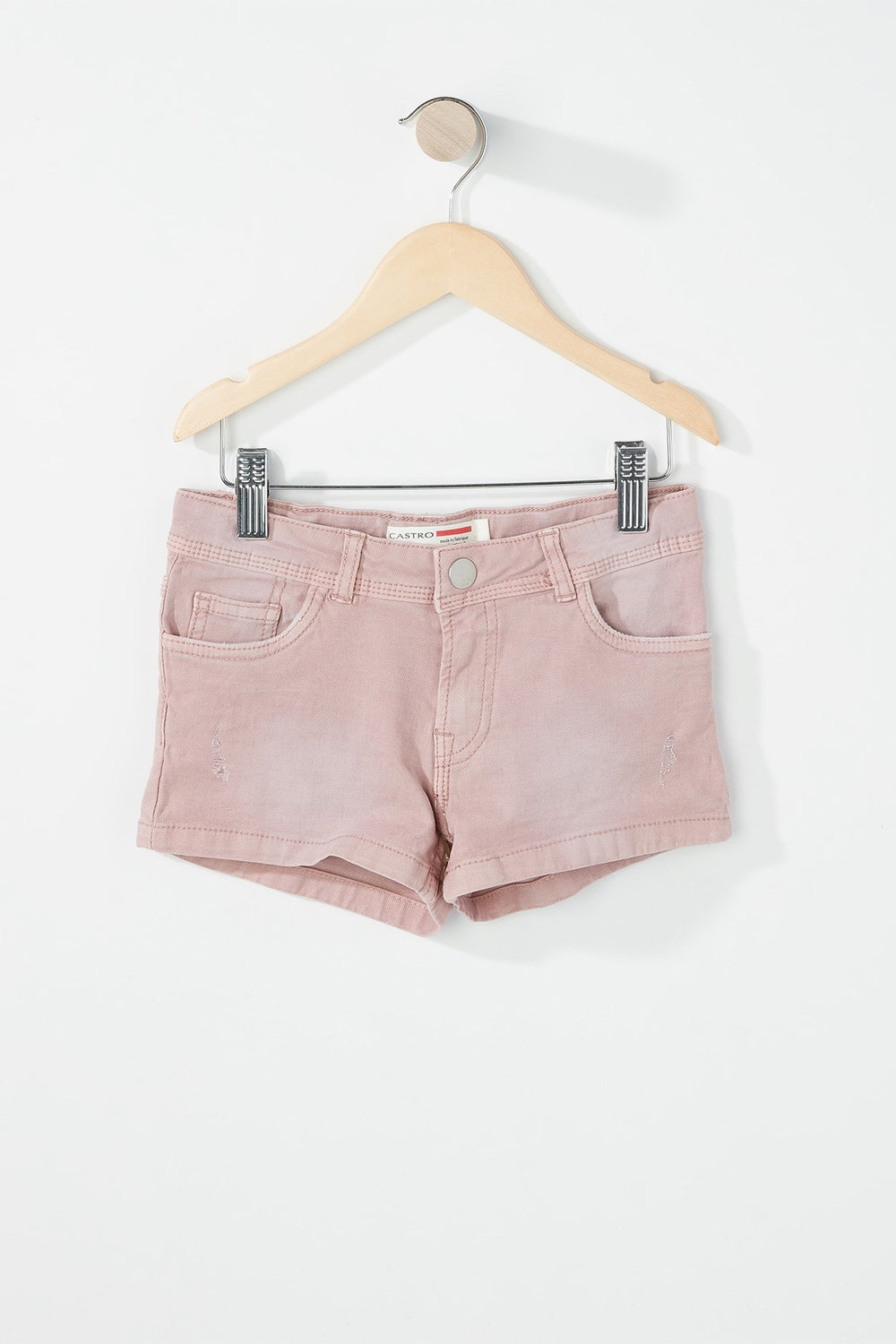 Kids Girls Coloured Denim Short Pink