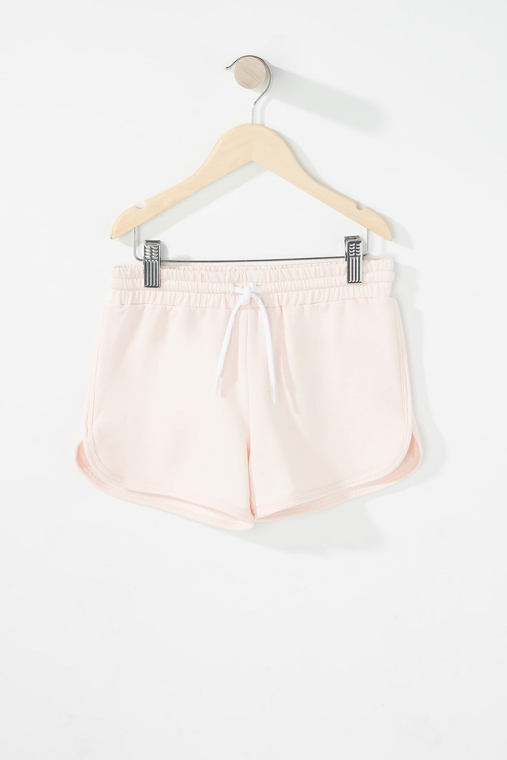 Kids Girls Dolphin Hem Drawstring Short Pink