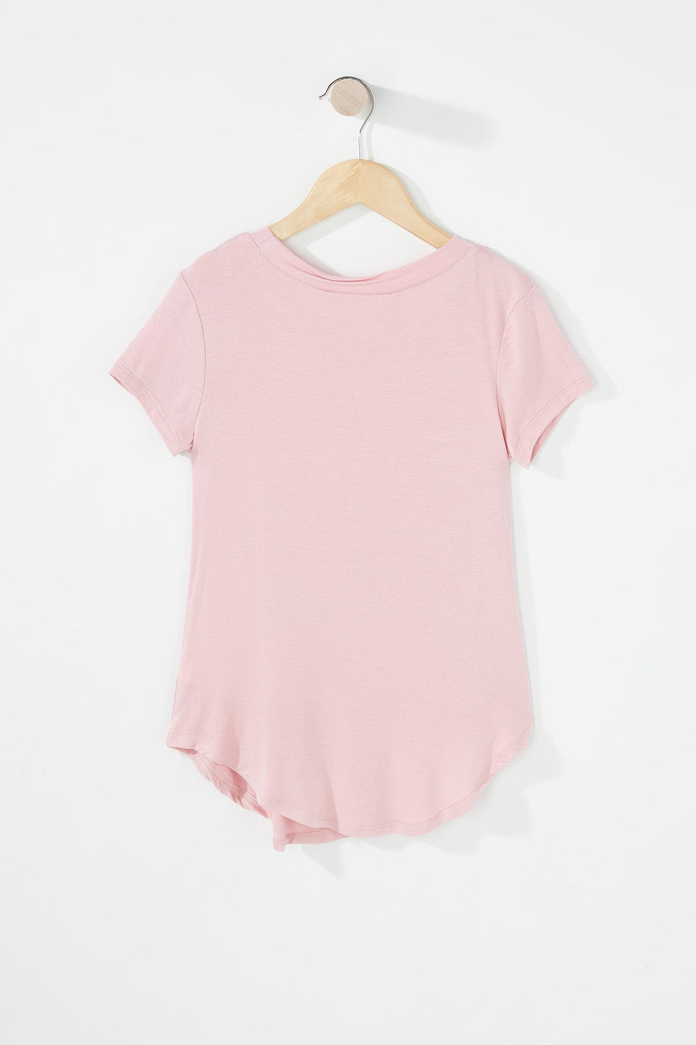 Kids Girls Graphic Dolphin Hem Lightweight T-Shirt Pink