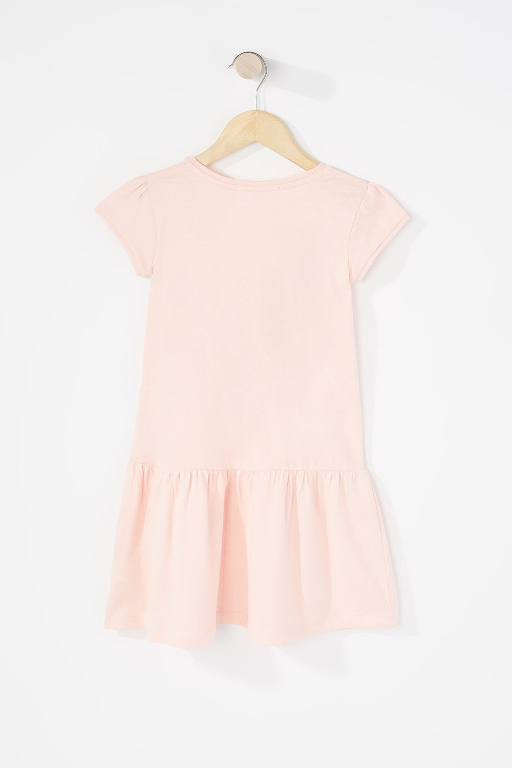 Kids Girls Graphic Peplum T-Shirt Dress Pink