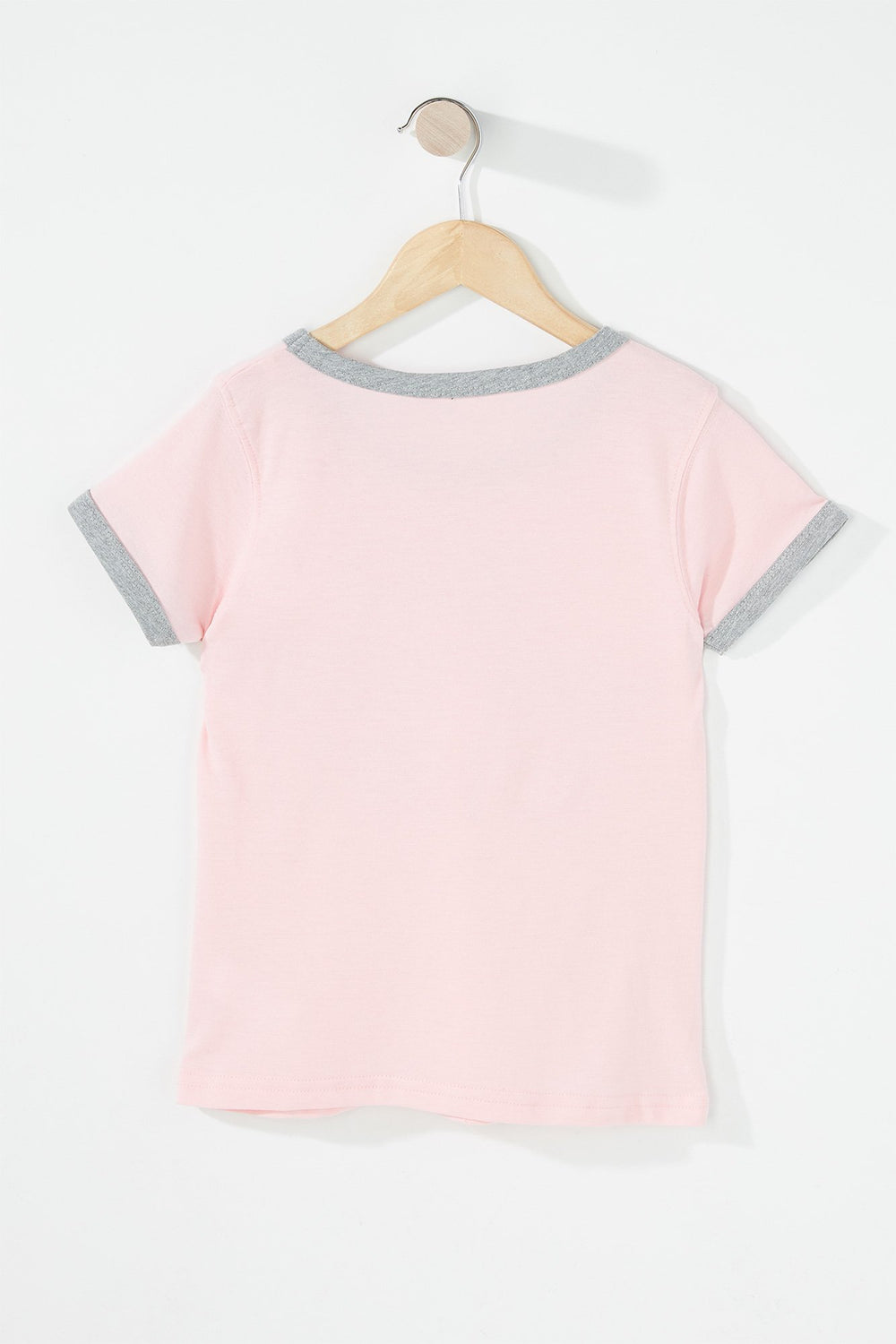 Kids Girls Graphic Ringer T-Shirt Pink