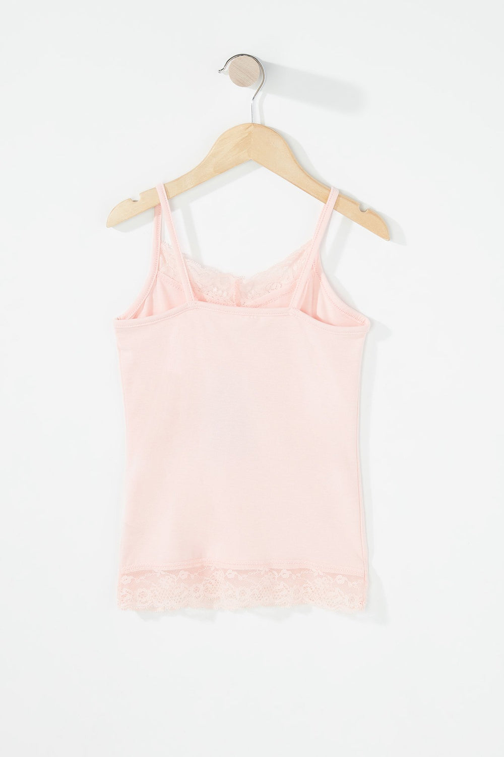 Kids Girls Lace Ribbed Camisole Pink