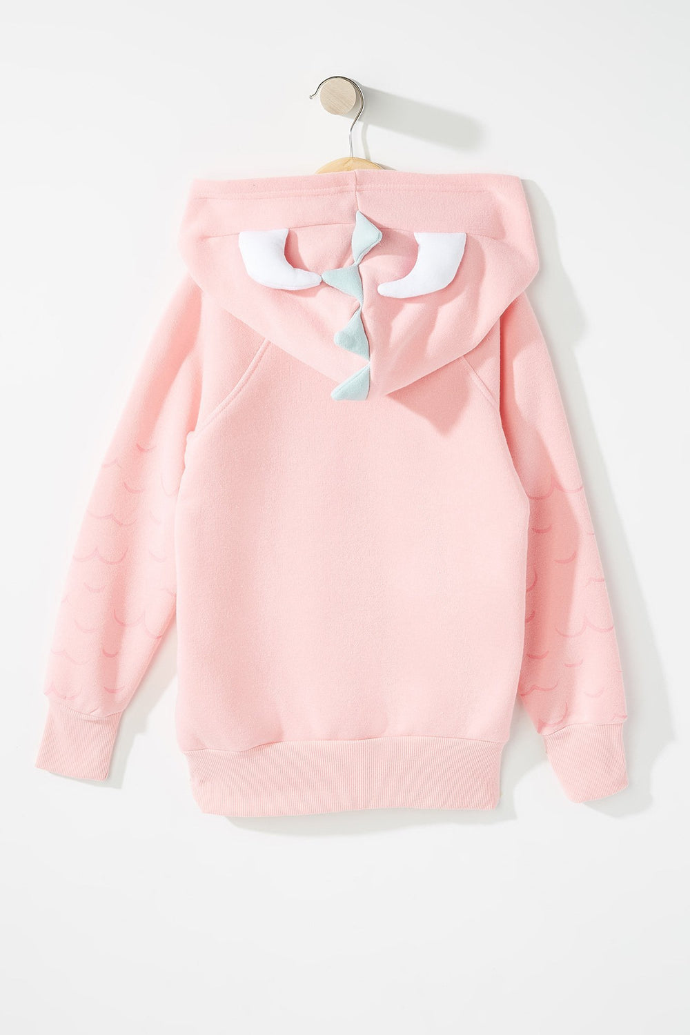 Kids Girls Pink Dragon Graphic Popover Hoodie Pink