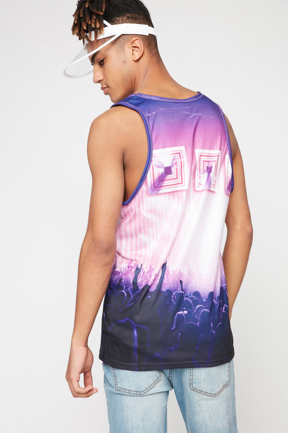 Men Live Concert Graphic Tank Purple
