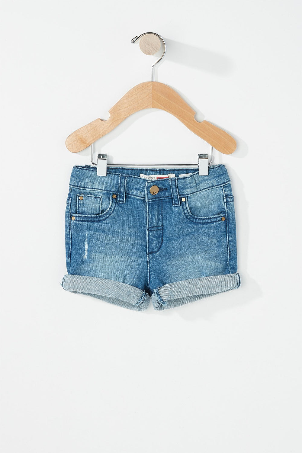 Kids Baby Boy Distressed Chino Roll-Up Denim Short Purple
