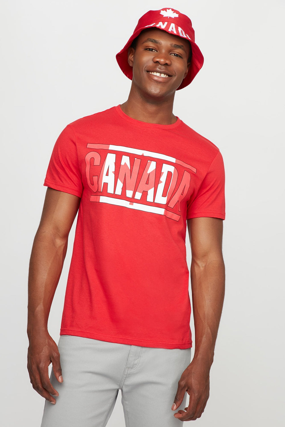 Men Canada Graphic Crewneck T-Shirt Red