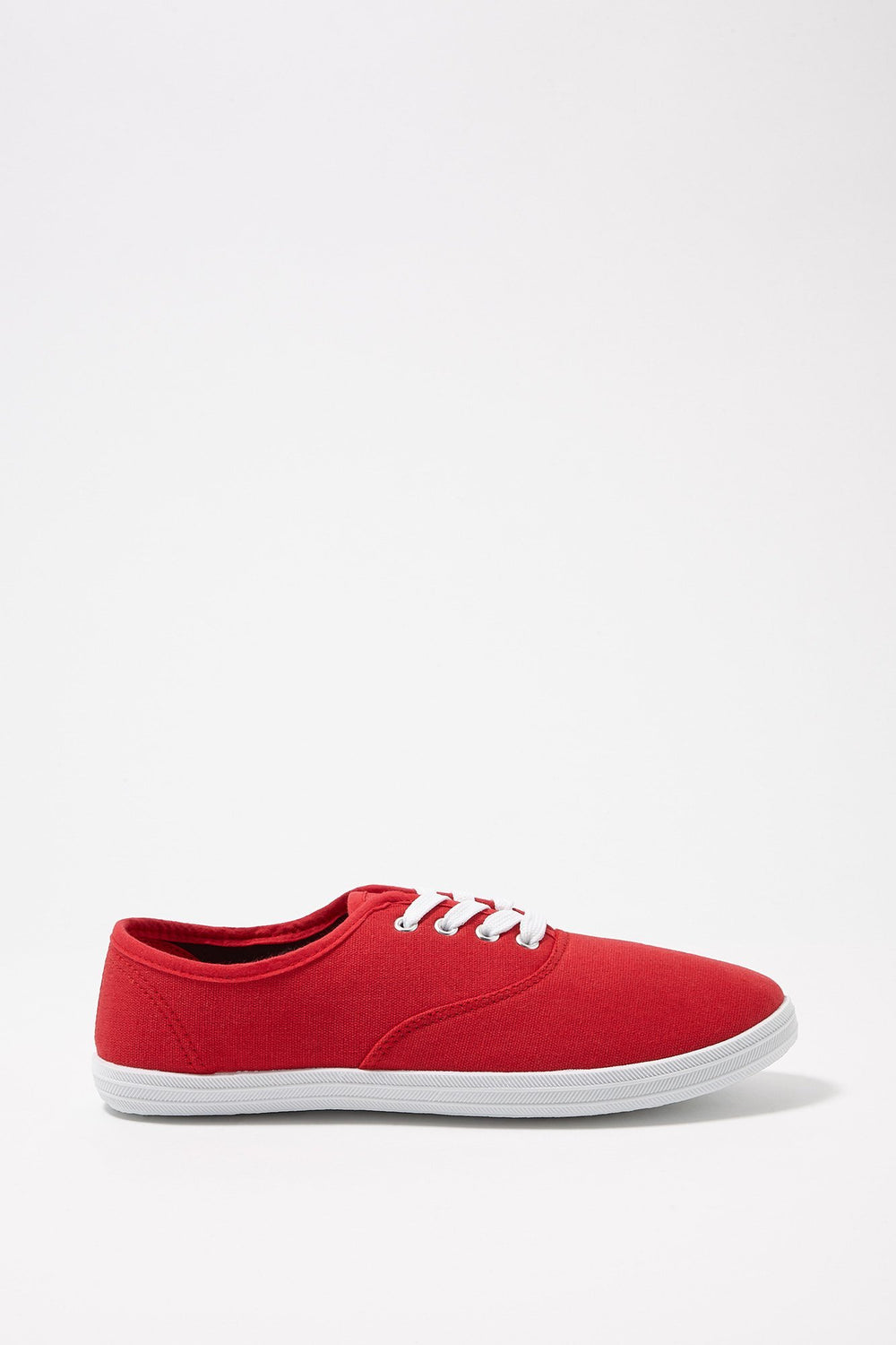 Women Classic Canvas Lace-Up Sneakers Red