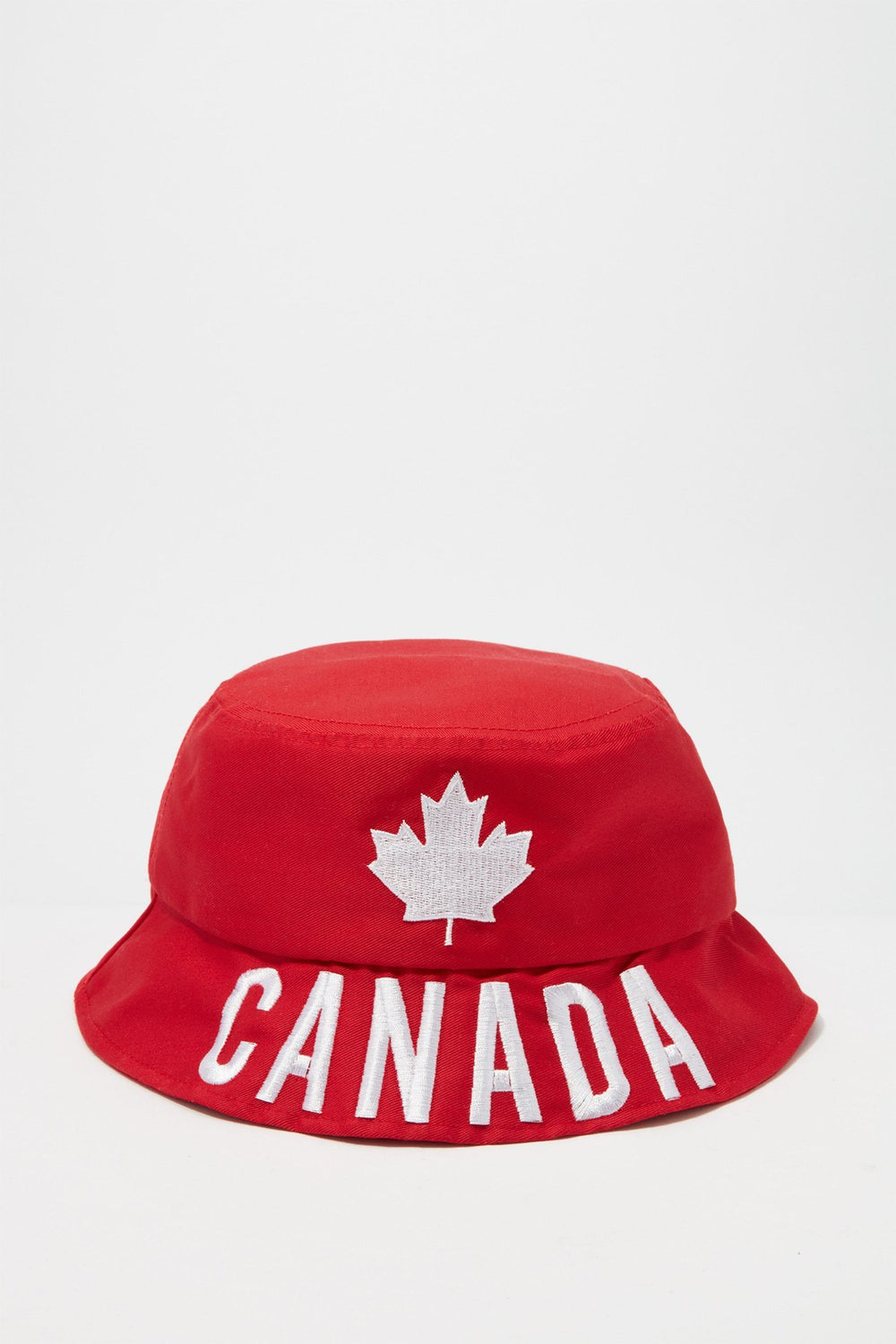 Men Women Embroidered Canada Day Bucket Hat Red