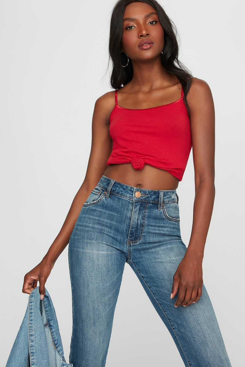 Women Scoop Neck Coloured Basic Camisole Red