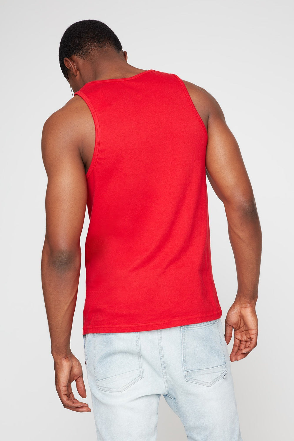 Men Snake Graphic Tank Red