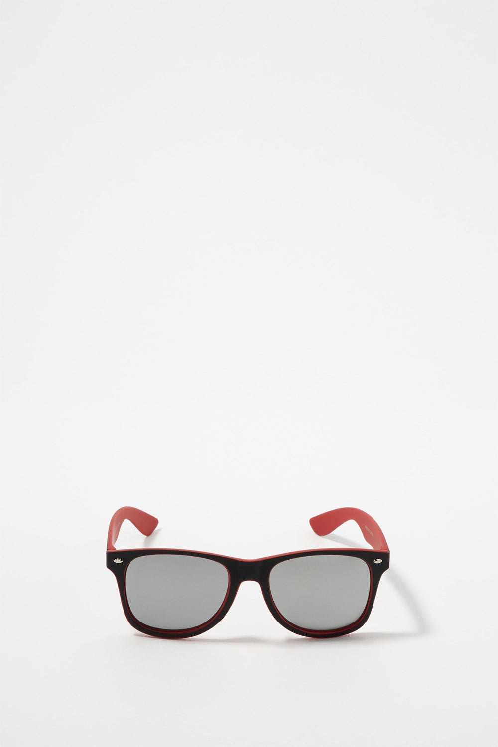 Men Soft Tech Two-Tone Wayfarer Sunglasses Red
