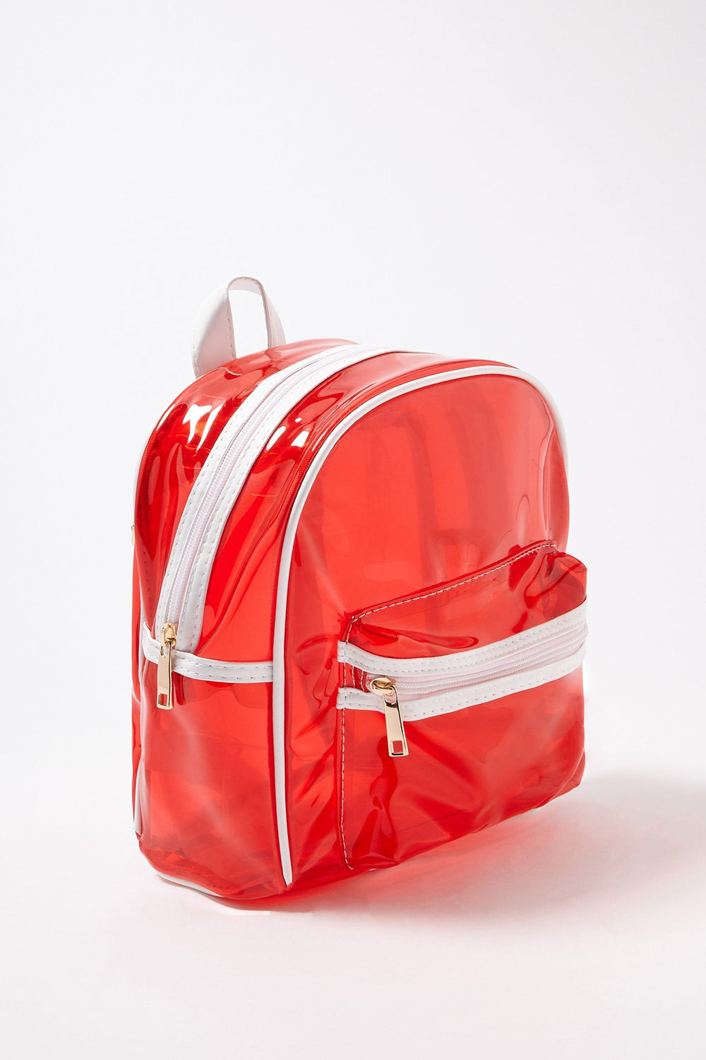 Women Transparent Mini Backpack Red