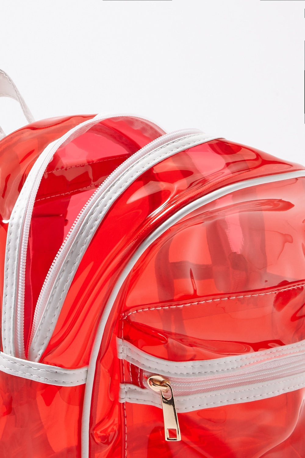 Women Transparent Mini Backpack Red