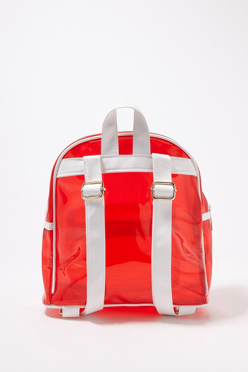 Women Transparent Mini Backpack Red