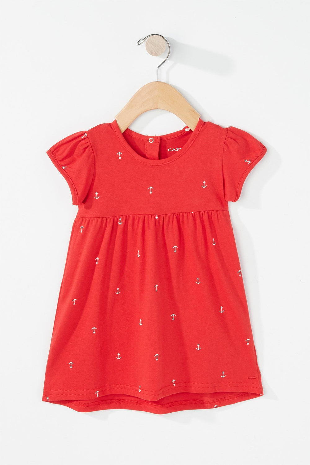 Kids Baby Girl Anchor Pleated Dress Red