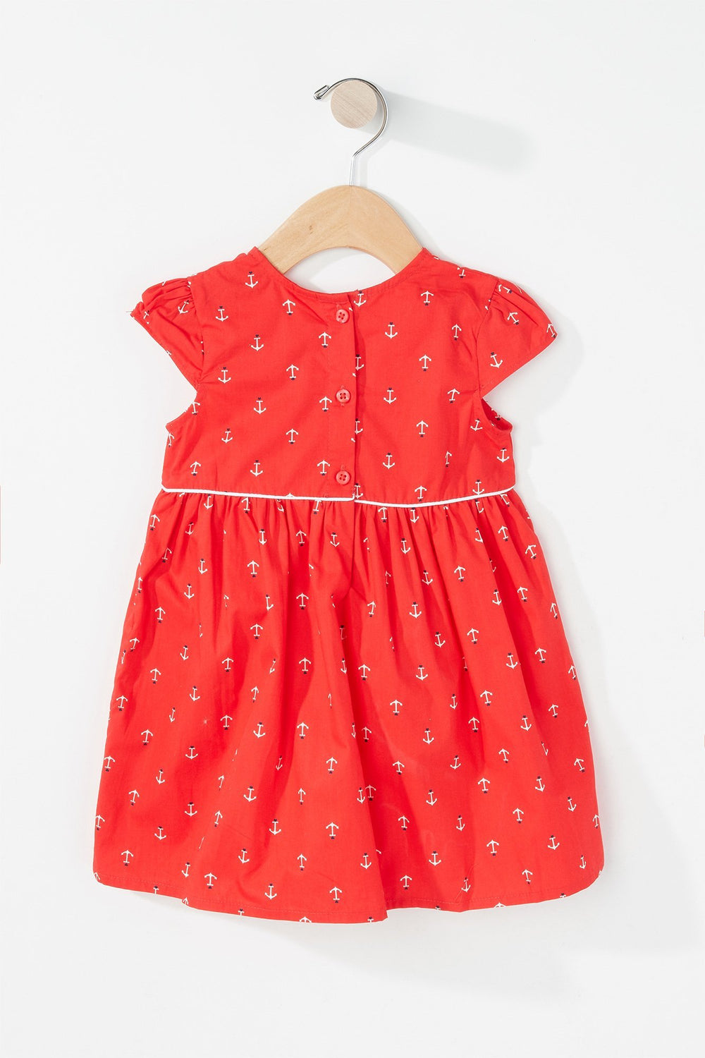 Kids Baby Girl Anchor Printed Dress Red