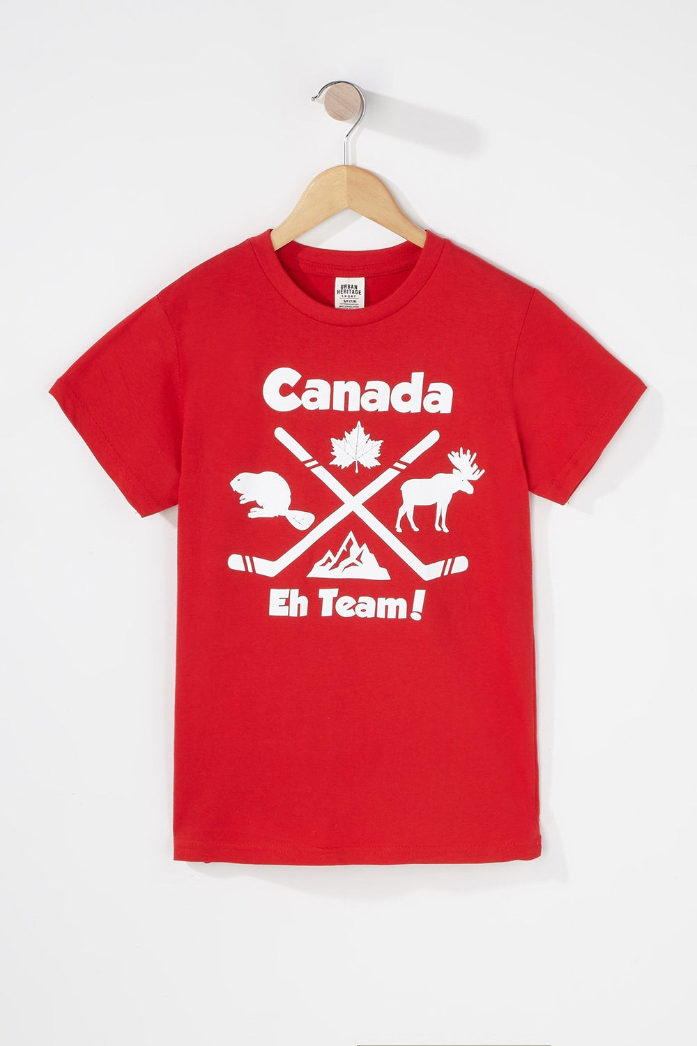 Kids Boys Canada Eh Team Graphic T-Shirt Red