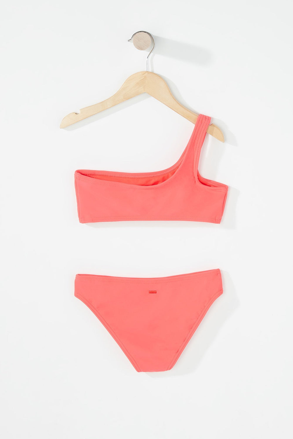 Kids Girls 2-PC One-Shoulder Bikini Red
