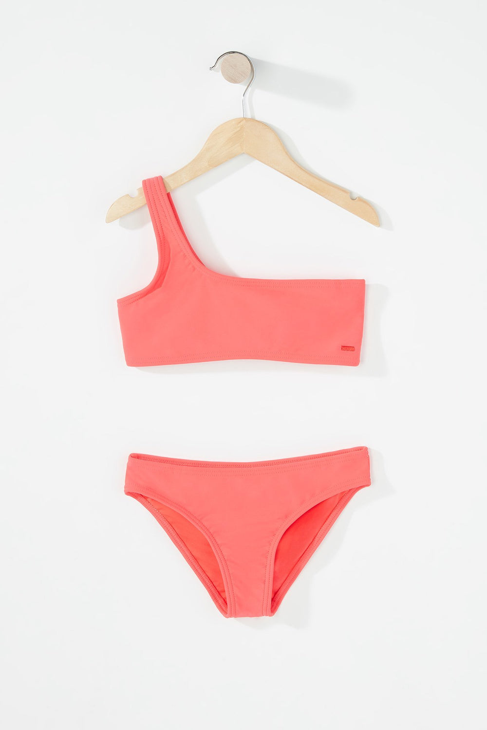 Kids Girls 2-PC One-Shoulder Bikini Red