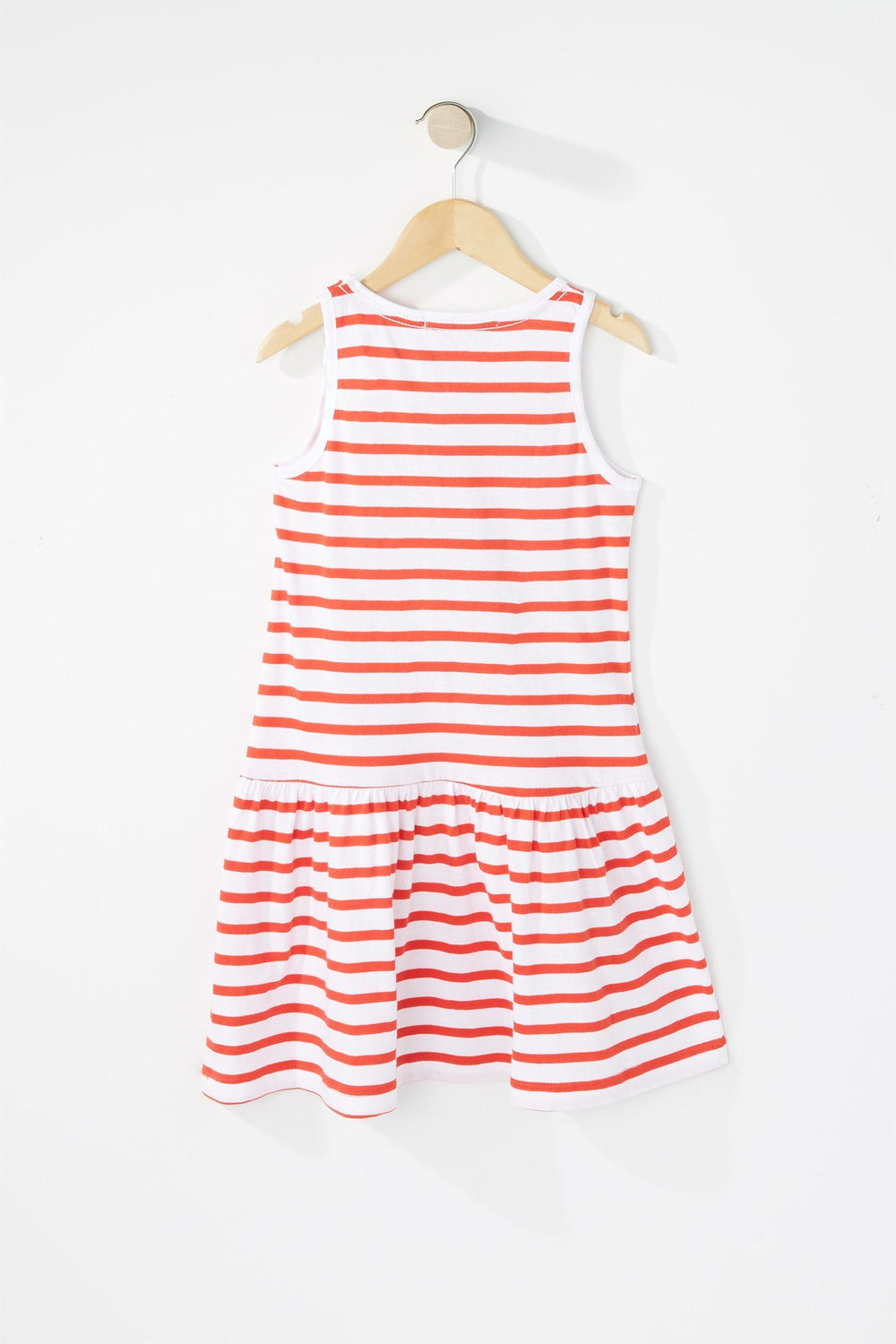 Kids Girls Anchor Striped Peplum Dress Red