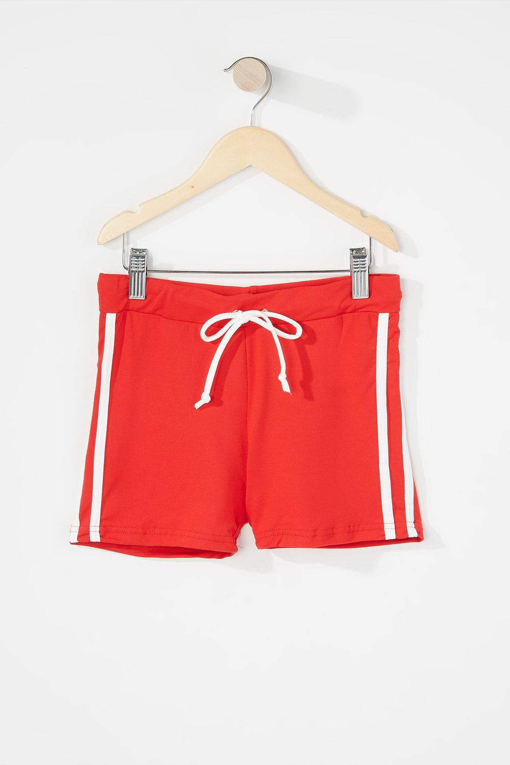 Kids Girls Side Stripe Short Red