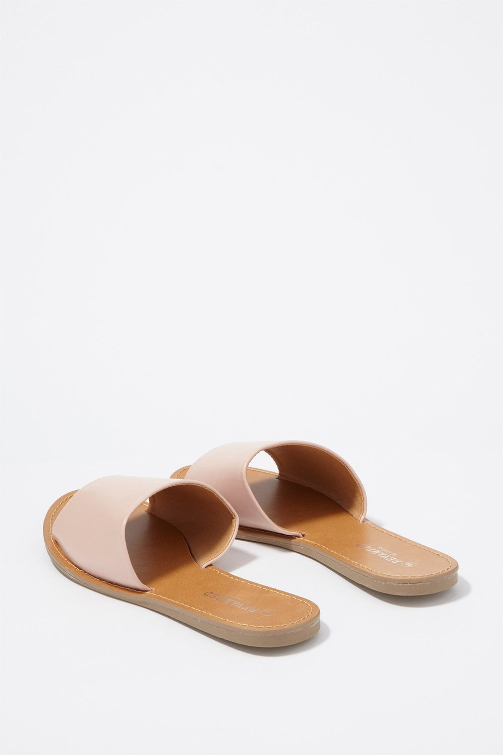 Women Mules en similicuir Rose pâle