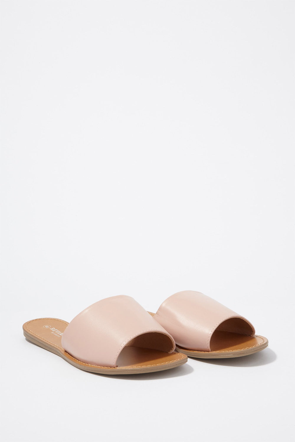 Women Mules en similicuir Rose pâle