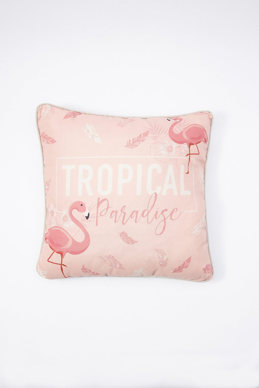 Women Coussin décoratif en toile à imprimé Tropical Paradise Rose pâle