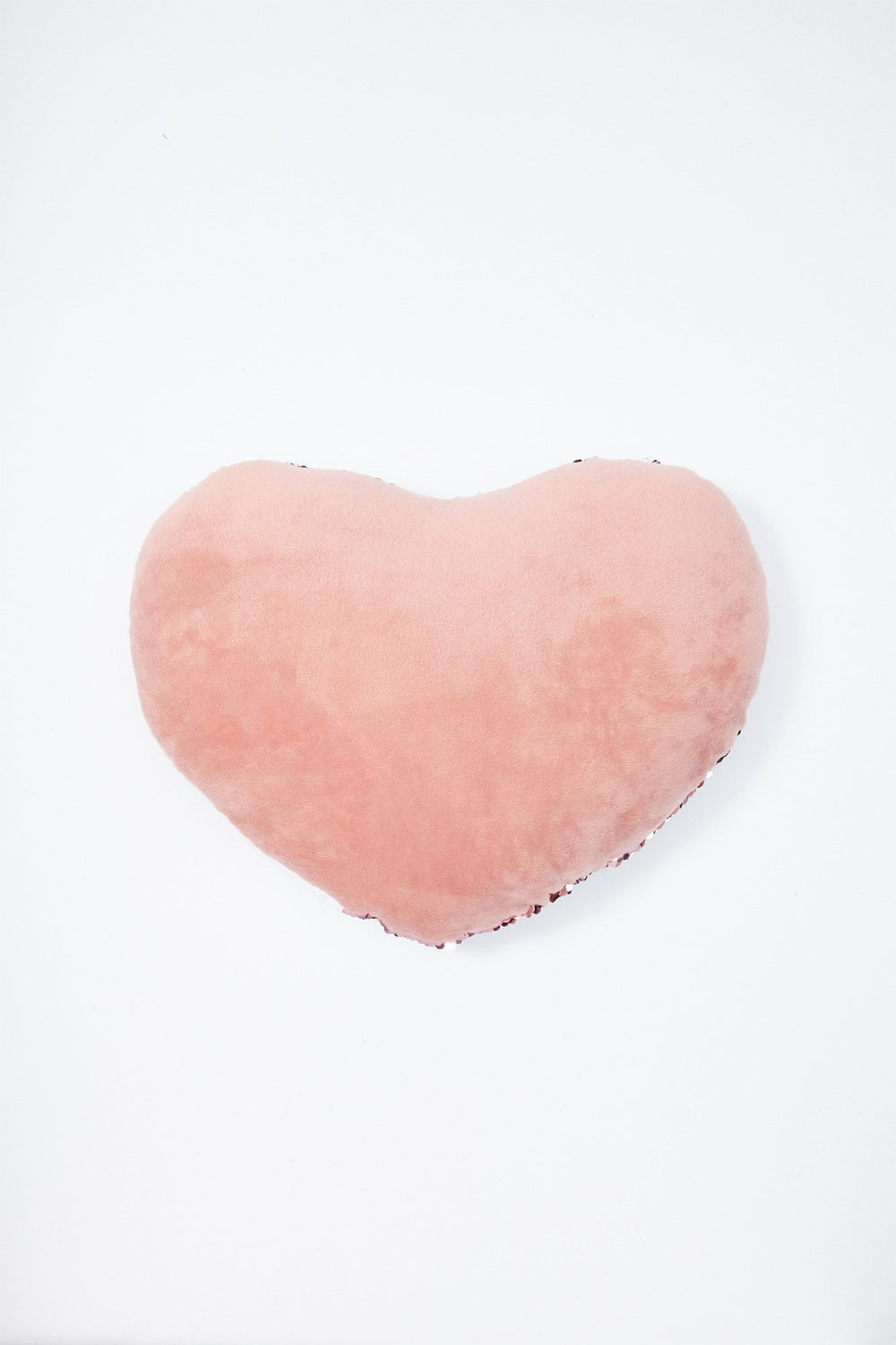 Women Coussin en peluche Cur à paillettes réversibles Rose pâle