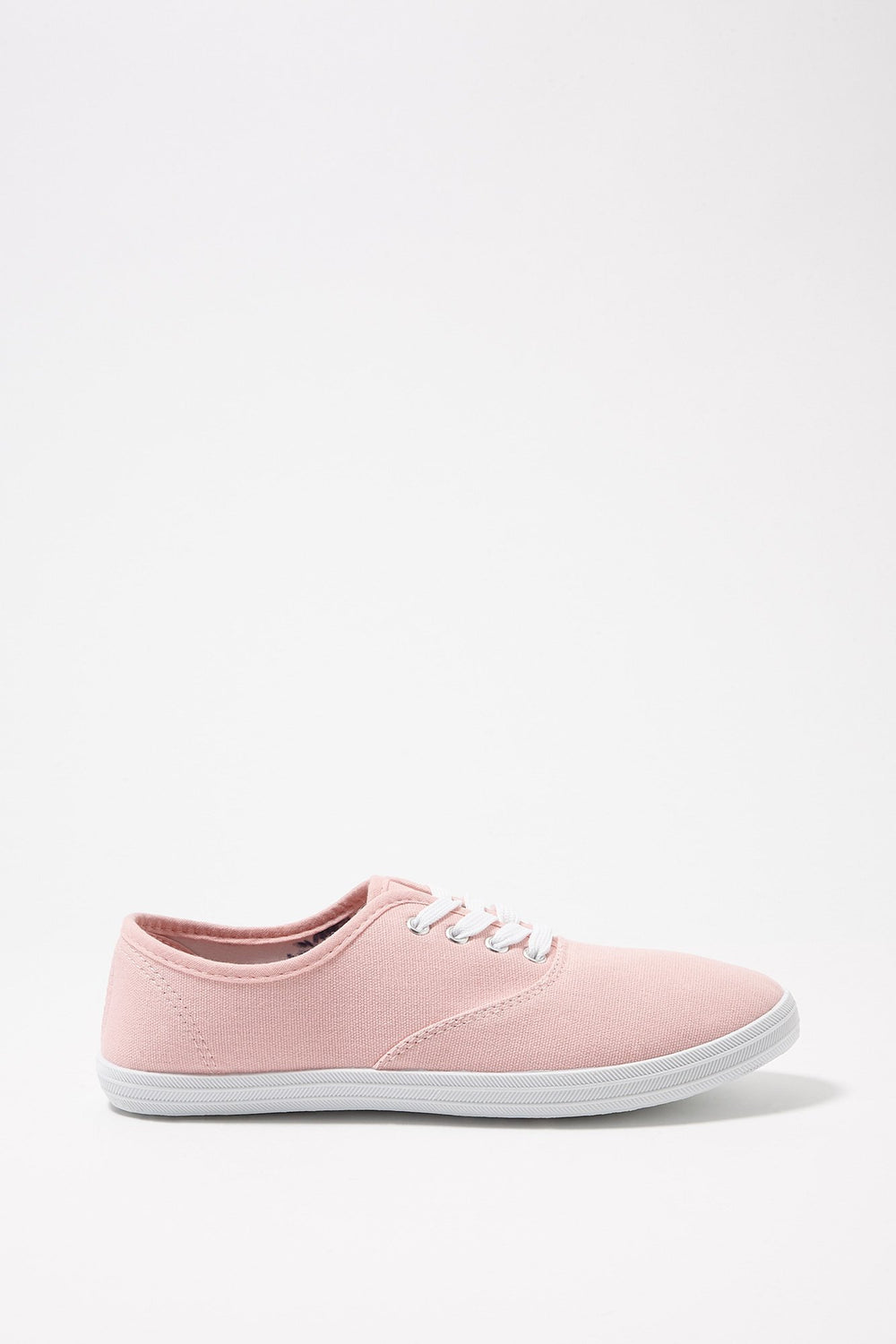 Women Espadrilles en toile lacées classiques Rose pâle