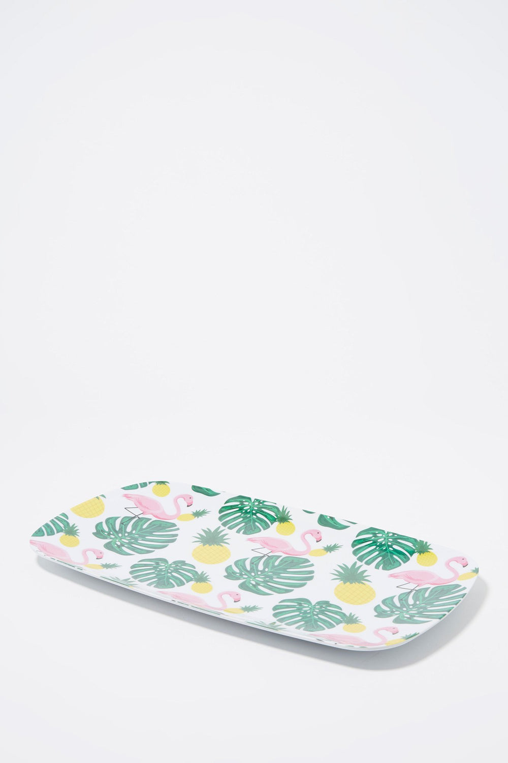 Women Plateau en mélamine à motif tropical Rose pâle