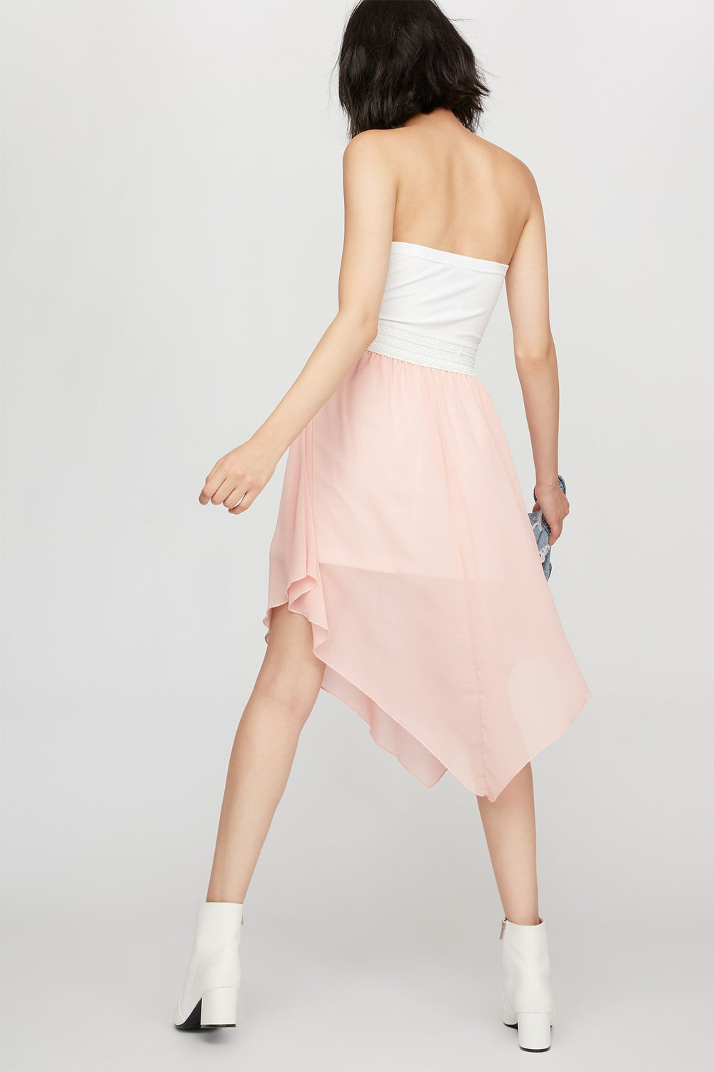 Women Robe asymétrique sans bretelles Rose pâle
