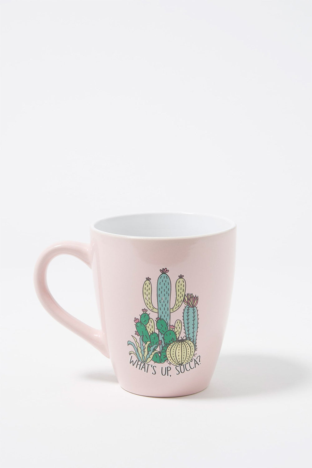 Women Tasse Cactus à imprimé What's Up Succa Rose pâle
