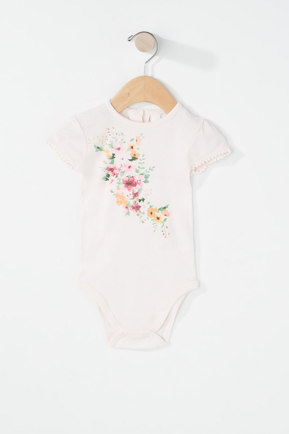 Kids Combinaison fleurie avec pompons et pampilles pour bébé fille Rose pâle