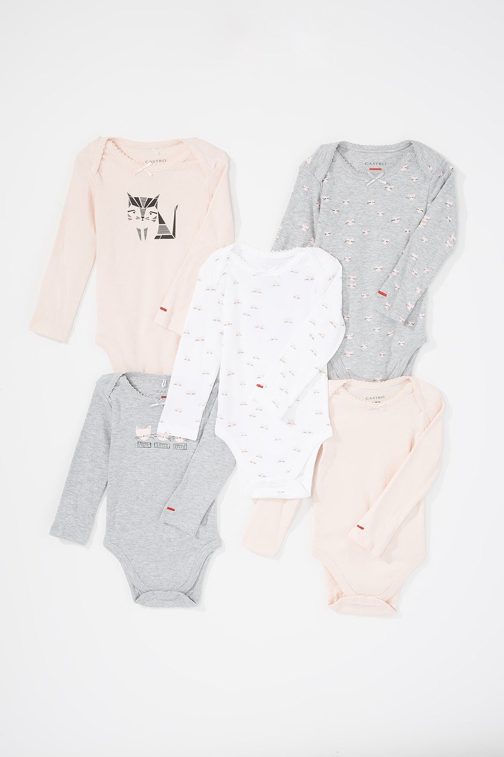 Kids Ensemble cinq-pièces Chat pour bébé fille Rose pâle