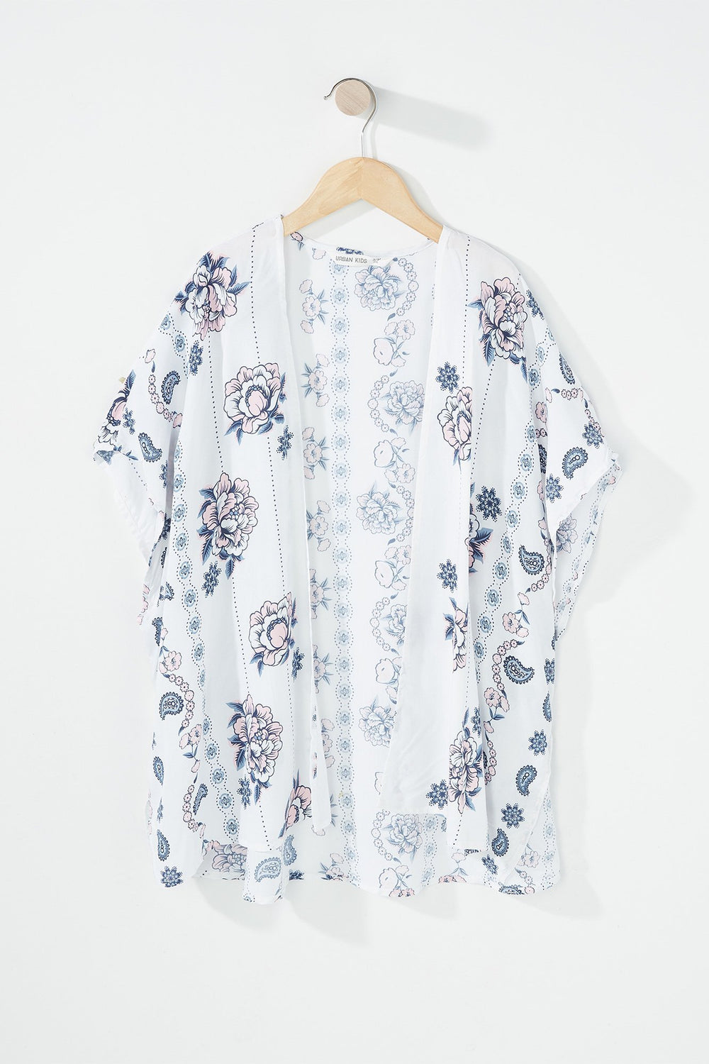 Kids Kimono léger imprimé pour fille Rose pâle