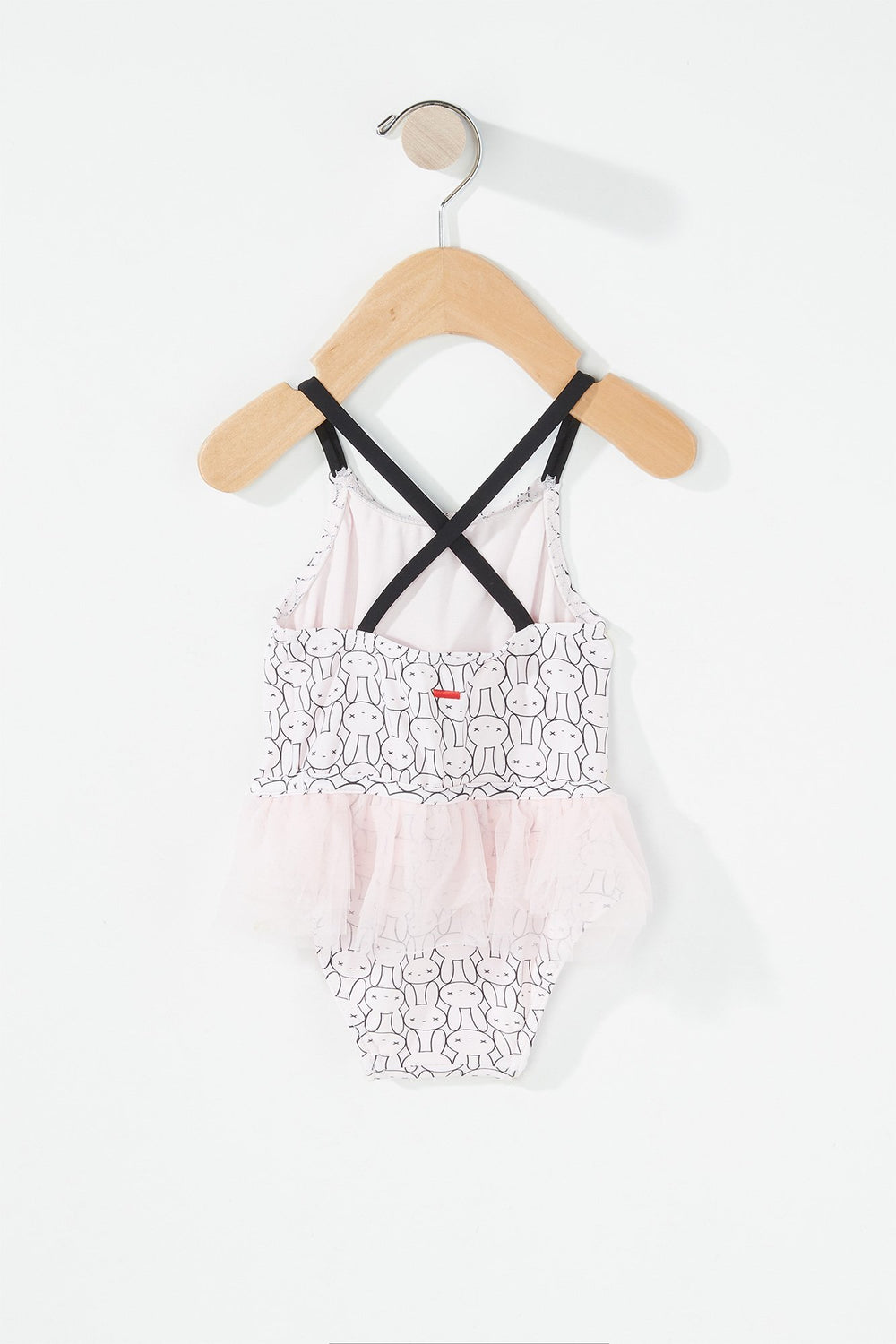 Kids Maillot de bain une-pièce volanté à motif de lapin en tutu pour bébé fille Rose pâle