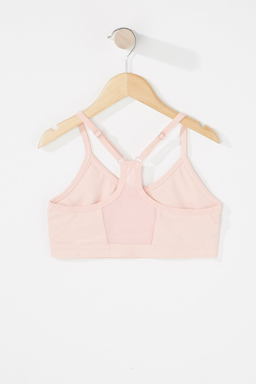 Kids Soutien-gorge de sport à dos nageur et encolure en V pour fille Rose pâle