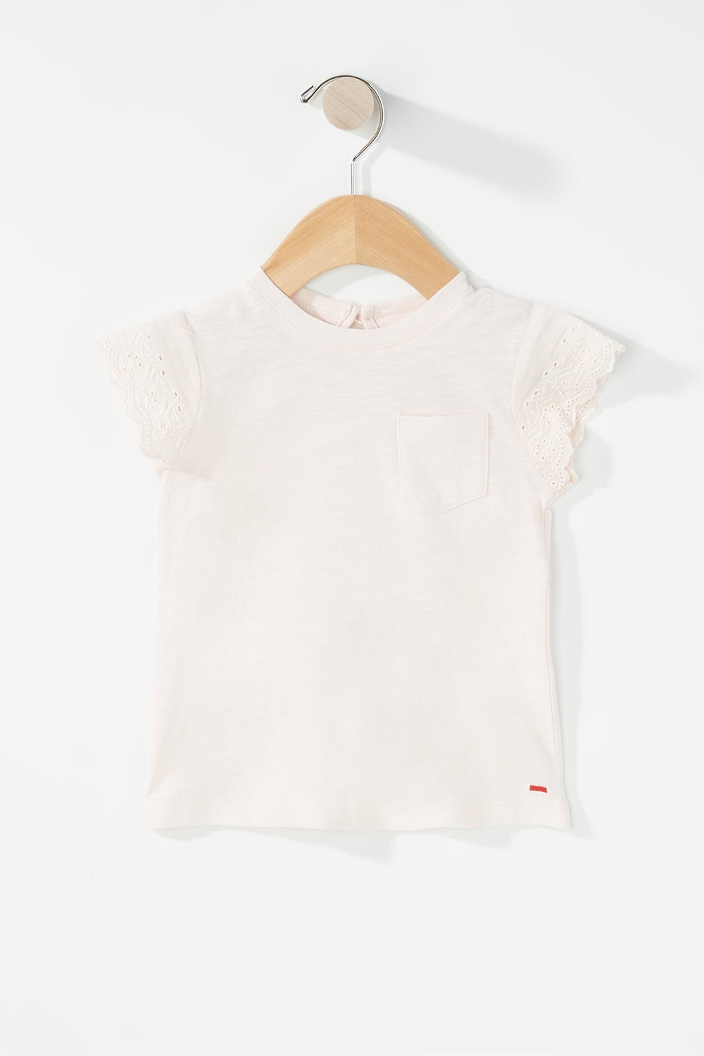 Kids T-shirt à manches crochetées pour bébé fille Rose pâle