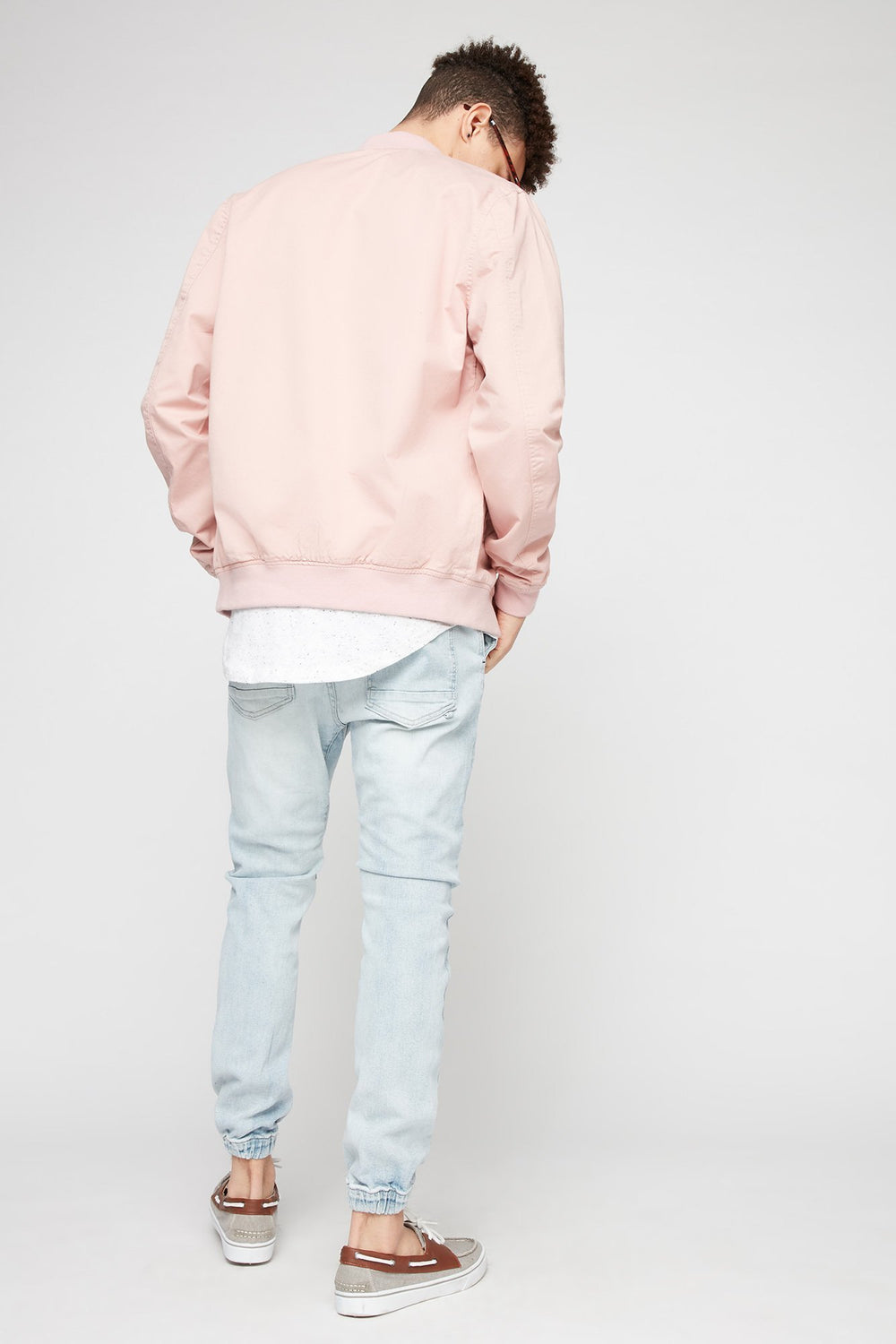 Men Blouson aviateur pastel Rose poudré