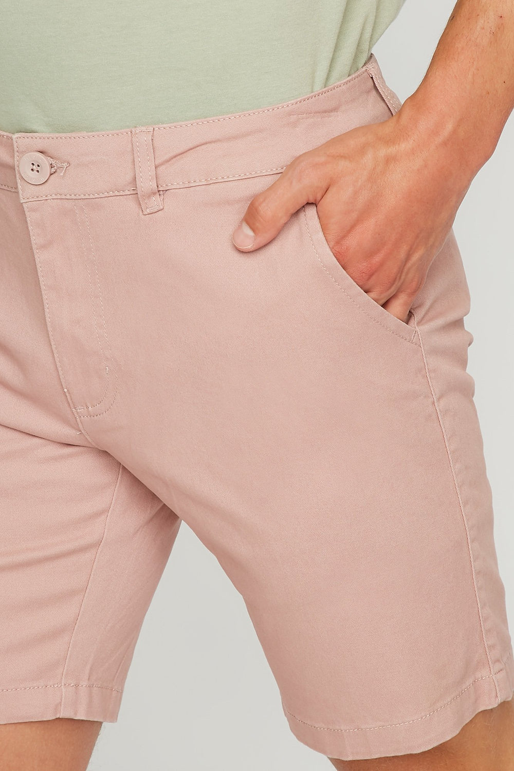 Men Short chino de base Rose poudré
