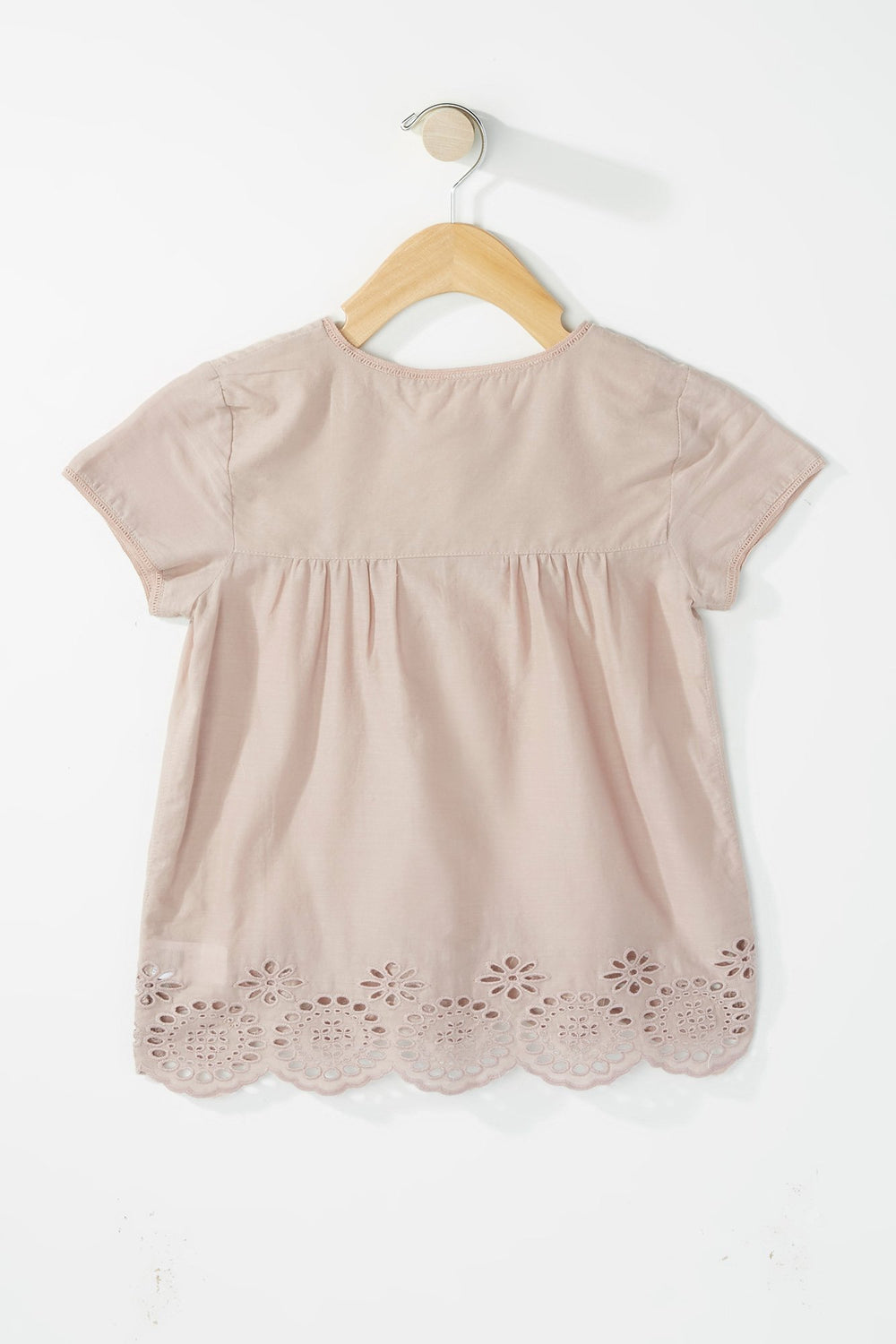 Kids Blouse crochetée légère fleurie pour fille Rose poudré