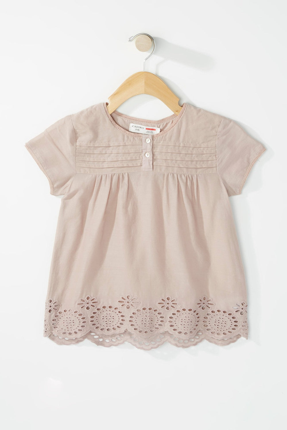 Kids Blouse crochetée légère fleurie pour fille Rose poudré