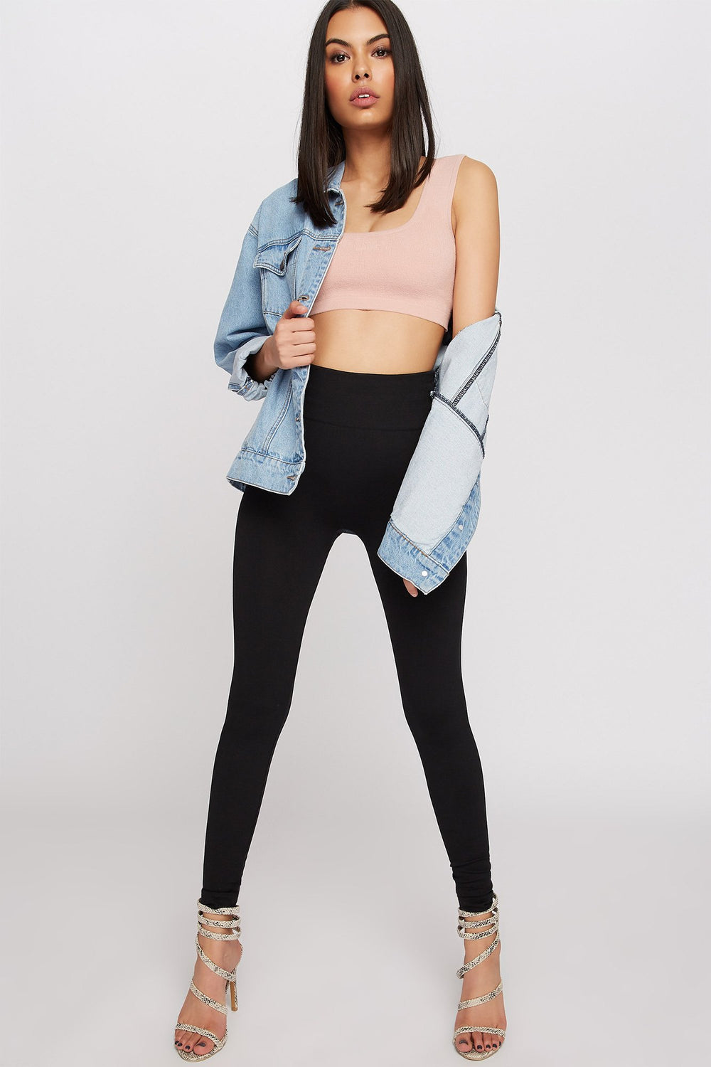 Women Scoop Neck Cropped Tank Rose