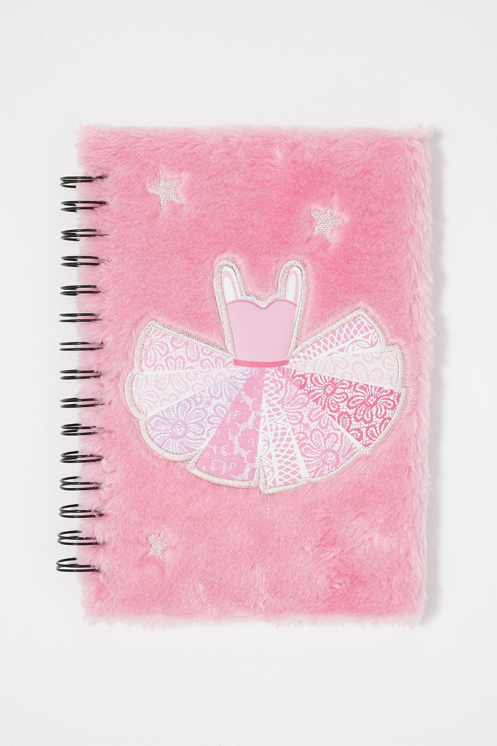 Women Carnet duveteux à anneaux et imprimé Ballerine Rose