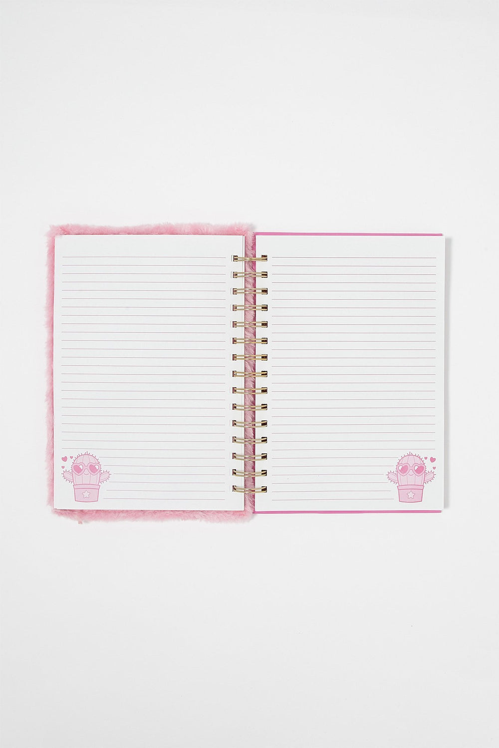 Women Carnet duveteux à anneaux et imprimé Cool Cactus Rose