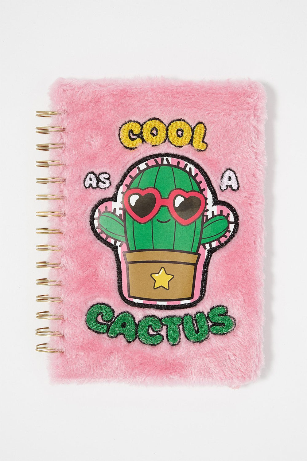 Women Carnet duveteux à anneaux et imprimé Cool Cactus Rose